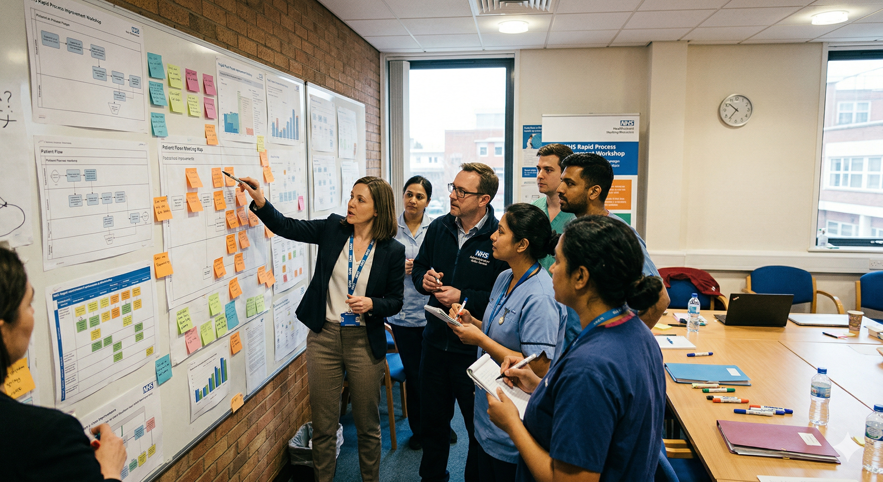 Staff reviewing reports on screen