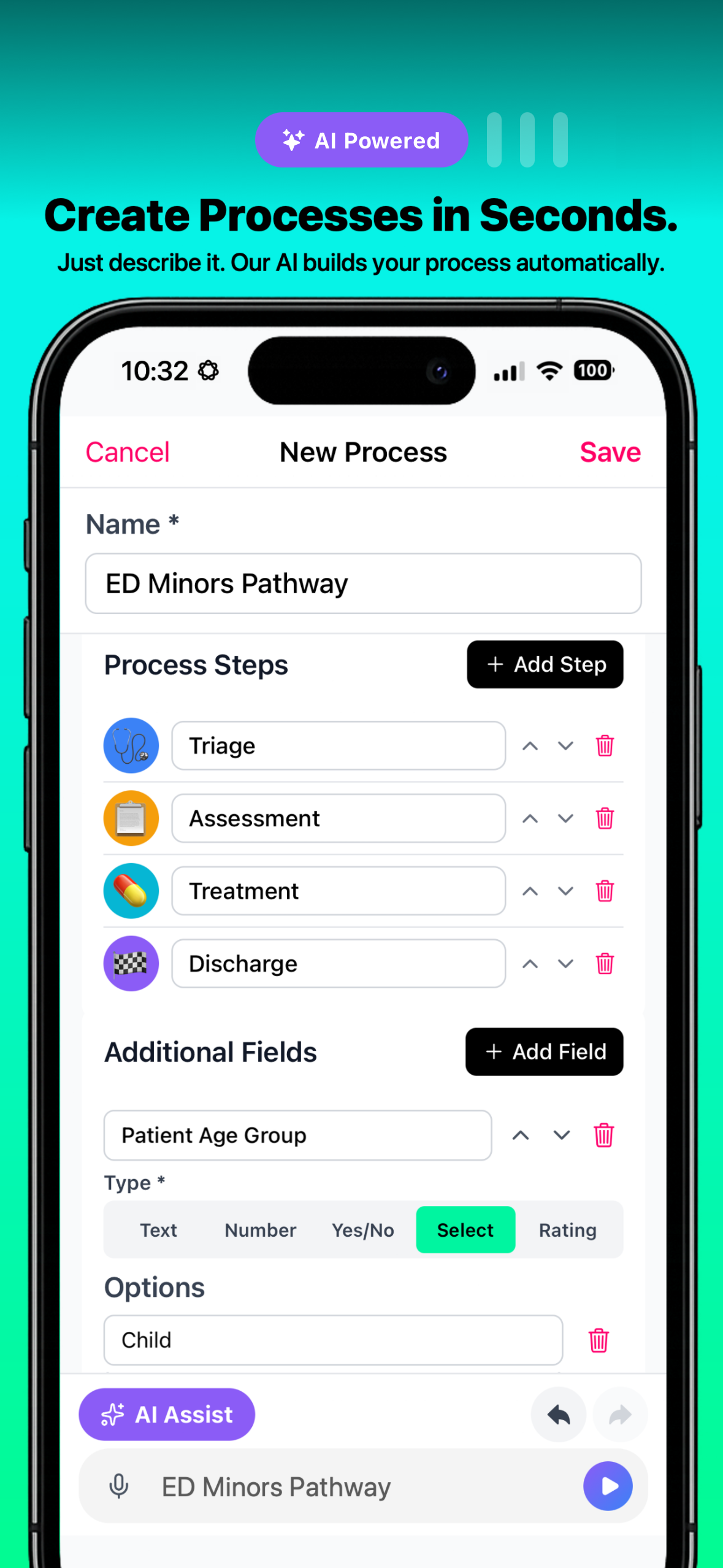 Process Health app screen 1